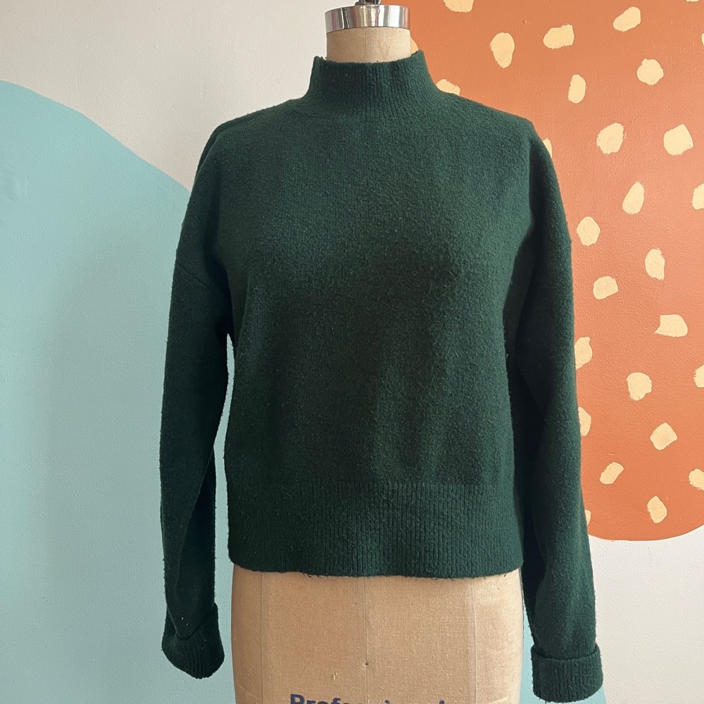 & Other Stories mock turtleneck sweater in forest green